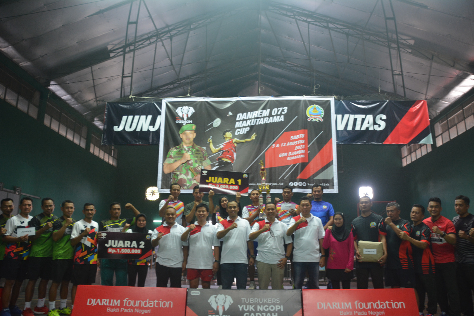 Turnamen Bulu Tangkis Danrem Cup Korem 073/Makutarama Tahun 2023 Resmi Ditutup